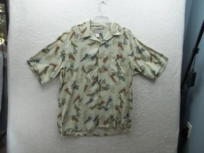 Boca Classics Mens Floral Silk Button Up Shirt Short Sleeve Size L Island Wear - Image 1 of 4