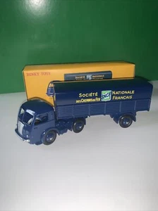 DINKY TOYS ATLAS 32AB TRACTEUR PANHARD ET SEMI-REMORQUE S.N.C.F BOXED/ MINT - Picture 1 of 3