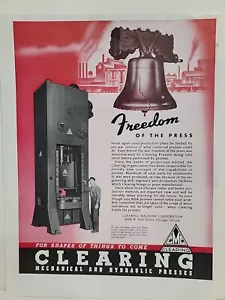 1943 Räummaschine mechanische und hydraulische Pressen Fortune WW2 Printanzeige Q3 - Bild 1 von 2