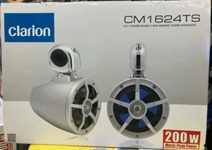 Clarion CM1624TS 6-1/2" Marine Tower Lautsprecher mit RGB LED Beleuchtung (Silber) - Bild 1 von 3