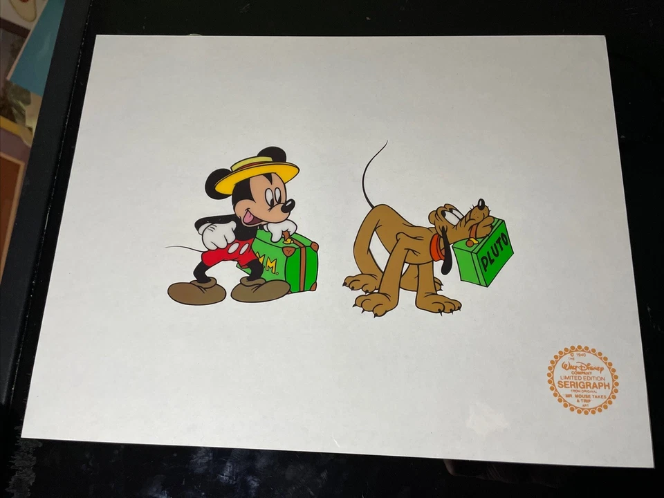 Mickey Mouse Animación Celular Walt Disney Edición Limitada Litografía Arte PLUTO De Colección I22 Foto 1 de 3