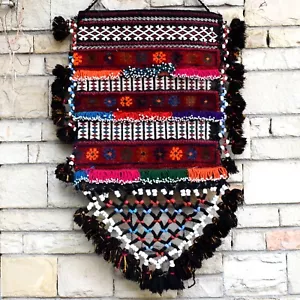 3 Fuß große Vintage handgefertigte Wollwand hängende Wohnkultur Tasche Wolle gewebt gestrickt - Bild 1 von 9