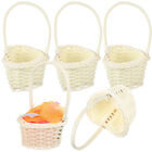 10 Heart Rattan Wicker Flower Basket Mini Picnic Bouquet Gift Bag Wedding-Dh