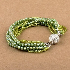 MURANO LIME BEADED BRACELET 3 OF EACH COLOR # FJ3143 - Picture 1 of 4