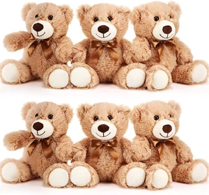 6 Pcs Valentine'S Day Bear Stuffed Animal Plush Toys Soft Bear Plush Dolls Bear - Picture 1 of 12
