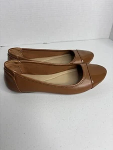 Alfani Tavii2 Womens Flexible Ballet Flat Cognac Faux Leather US 9.5 - Picture 1 of 12