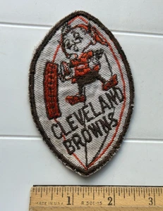 Distintivo toppa ricamato calcio mascotte brownie l'elfo vintage Cleveland Browns Brownie - Foto 1 di 3
