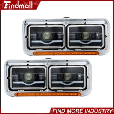 For Kenworth W900 85-19 For Western Star 4800 LED DRL Projector Headlights Lamp - Image 1 of 4