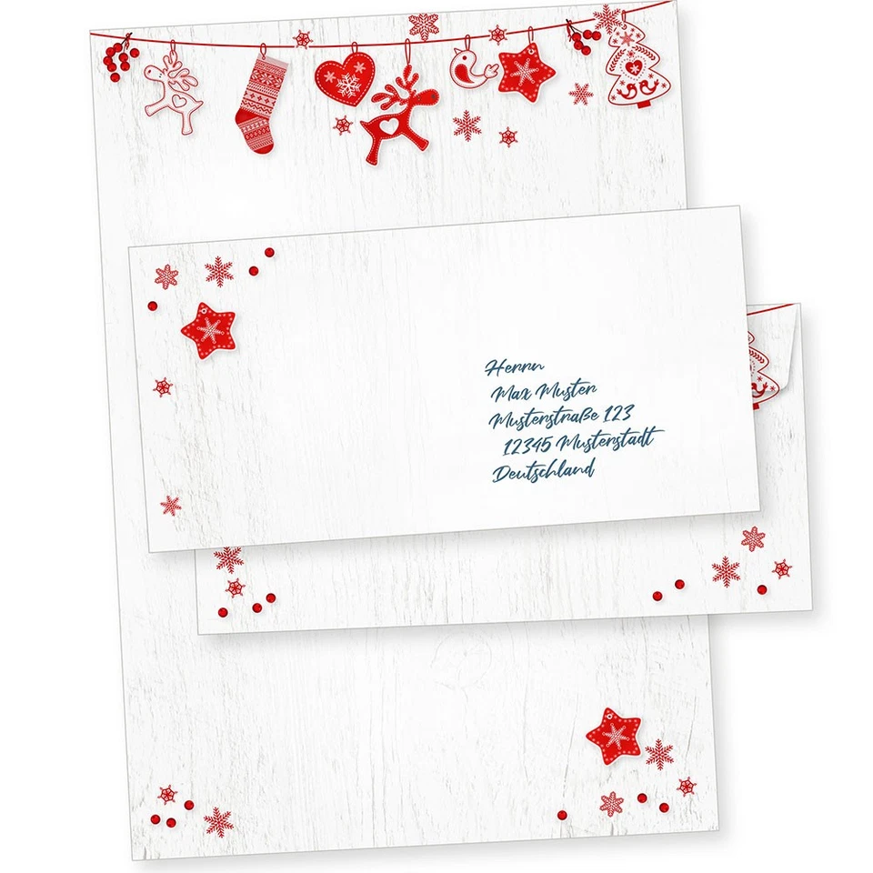 TATMOTIVE 25 Sets Weihnachtsbriefpapier Julfest mit Umschläge Briefpapier Weihnachten