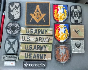 lotto di 17 toppe esercito americano massoniche, 36° divisione sostegno, Constellis - Foto 1 di 4
