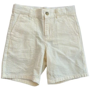 NEW Janie and Jack Yellow & White Seersucker Shorts Adjustable Waist Boy's 6 - Picture 1 of 5