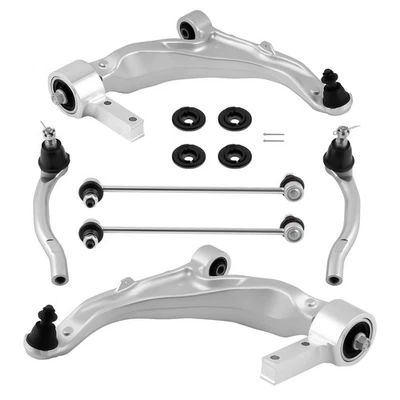 6pcs Front Lower Control Arms Ball Joint Tie Rods for 07-13 Acura MDX 10-13 ZDX - Image 1 of 4