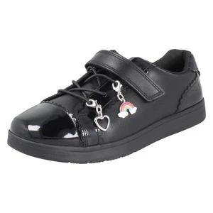 Girls Clarks Leather Closed Top School Shoes With Removable Charms *Disco Charm* - Picture 1 of 10