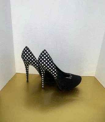 kardashian kollection Heels Shoes Size 7.5 Polka Dot  Suede  - Image 1 of 4