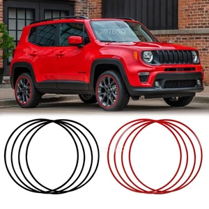 4pcs Car Wheel Hub Rim Edge Protector Ring Tire Guard Sticker For Jeep Renegade - Picture 1 of 31