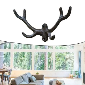 Farmhouse Entry Antler Wall Hook Includes Mounting Screws Rustic Farmhouse Style - Picture 1 of 6