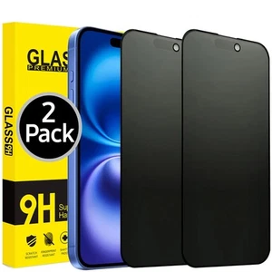 2x Folia pancerna Ochrona prywatności Szkło do iPhone 16 15 14 13 12 11 Pro Max Mini XR - Zdjęcie 1 z 11