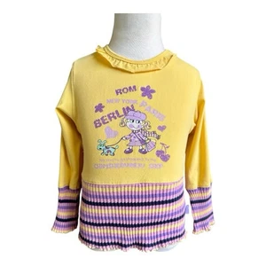 Chipi Yellow and Purple Kids Rom New York Paris Berlin Graphic Long Sleeve Top 5 - Picture 1 of 2