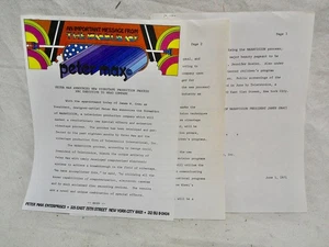 1971 Peter Max Stationary Office Memo Promo NYC for Video Maxvision Concept - Bild 1 von 7