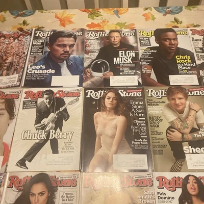 Rolling Stone Magazine Mixed Lot of 16 Issues 2016 2017 Cardi B Elon Sheeran - Image 1 of 4