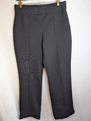 Christian Siriano New York Pants Women Sz L Black Mid Rise Straight Leg Stretch - Image 1 of 4
