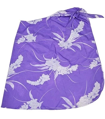 Hilo Hattie Hawaii Envolvente Corbata Falda Natación Cubierta Sarong Tropical Estampado Floral Púrpura Foto 1 de 4