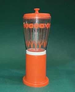 Showa Retro Pop Towa Essstäbchen oder Strohhalm Ständer rund Blumenmuster orange - Bild 1 von 8