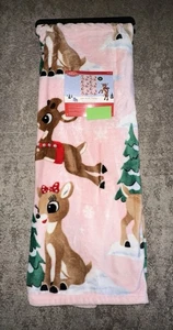 Rodolph La Renna dal Naso Rosso Rosa Clarice Festività Natale Coperta Lancio - Foto 1 di 2