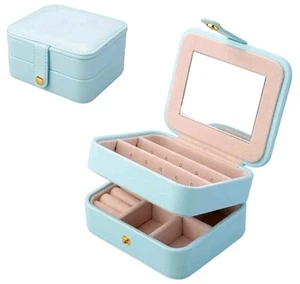 Creative Small Jewelry Box Multilayer Portable Travel Jewelry Box Leather Earrin - Picture 1 of 5
