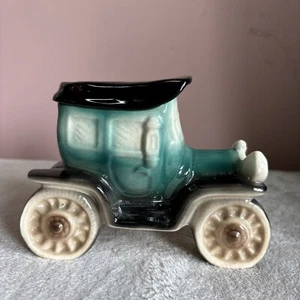 Rare Kingston Pottery Vintage Ceramic Vintage Car Majolica Style 1960's Green - Picture 1 of 8