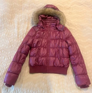 Route 66 Women Size M Full Zip Faux Fur Lined Hood Padded Jacket Coat - Picture 1 of 10