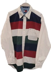 90’s Vintage Tommy Hilfiger Men’s Long Sleeve Button Up Shirt Size Large - Picture 1 of 14