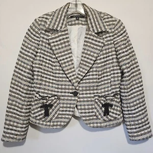 Blazer Insight Mujer Clásico Carrera Ajustado Talla 8 Tejido Estampado Botón Forrado - Imagen 1 de 14