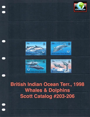 $16.00 Scott Value - 1998 BIOT Ballenas TERRITORIO DEL OCÉANO INDIO CV MNH NH UMM Foto 1 de 4