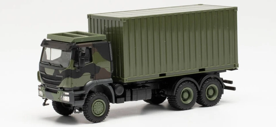 Herpa 746793 - Camion militaire Iveco Trakker 6x6 container 20 pieds - HO (1:87) - Photo 1/1