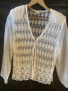 De colección SAM EE. UU. Corpiño de Encaje Mangas Transparentes Topper Talla S Coqueta Hada Victoriana - Imagen 1 de 13