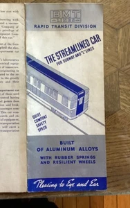 c.1940s New York City Subway BMT Rapid Transit Streamlined Trains NYC Brochure - Picture 1 of 5