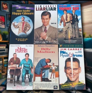 RETRO Comedy VHS Lot - 6 MOVIES! - Happy Gilmore, TOMMY BOY, Liar Liar, & MORE!! - Picture 1 of 10