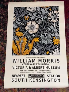 William Morris Art Nouveau Flower Motifs Exhibition Poster Printer on Fabric - Picture 1 of 5