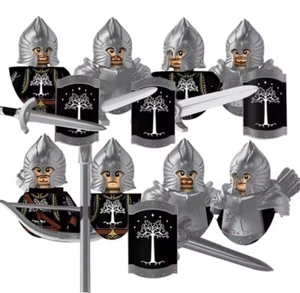 Lord of the Rings Gondor Knight Brick Minifigures lot of 8 NEW The Hobbit Orc - Picture 1 of 6