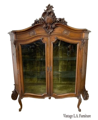 Unique Antique French Italian Rococo Ornate Display Case China Cabinet Cover