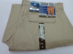 Iron Co Stretch Cargo Shorts Regular Fit Cotton Blend Vintage Wheat Size 42 - Picture 1 of 7