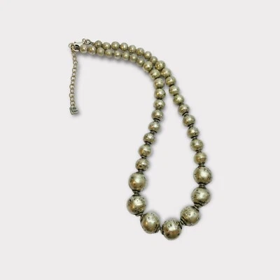 Silpada Sterling 925 Silver Atmospheric Hammered Ball Bead Necklace N1953 17 in - Image 1 of 4