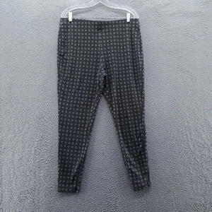 Chicos Womens Printed Ponte Leggings 2 Size 12 Black White Geometric Comfy - Picture 1 of 13