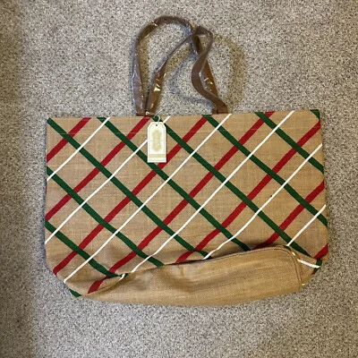 Nuevo Bolso de Mano Mud Pie Mudpie Firelands Holiday Yute Rojo Verde Nuevo con Etiquetas 2015 Foto 1 de 4