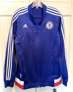 Chaqueta deportiva para hombre ADIDAS azul logotipo Chelsea Football Club 2015 cremallera completa talla M - Imagen 1 de 10