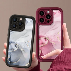 Phone Case For iPhone 16 Pro Max 15 14 13 12 11 XR XS Marble Silicone Soft Cover - Photo 1 sur 19