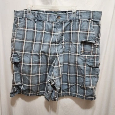 Pantalones cortos de senderismo Outdoor Life azules a cuadros cargo para hombre 42 Foto 1 de 4