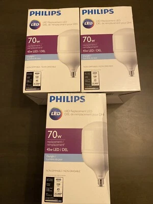 New 3-pack lot Philips 45 watt Dl Led Hid Light Bulb 541978 70W equivalent - Image 1 of 4