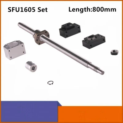 Ball Screw 1605 RM1605 SFU1605 800mm Ballnut C7 & BK/BF20 & Coupler &Nut Housing - Image 1 of 4